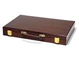 Large inlaid wooden backgammon case set