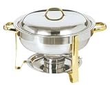 GOLD ACCENT 4 QT ROUND CHAFER CHAFING DISH