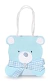 Darice Blue Bear 2-1/2 by 3-Inch Embellished Favor Bag, 12-Piece
