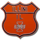 ILLINOIS FIGHTING ILLINI ILLINI IL Illini logo AUTHENTIC METAL ROUTE SIGN (17 X 17)