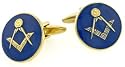 Gold plated cufflinks with Masonic symbol with presentation box