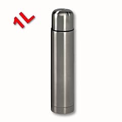 Edelstahl Isolierflasche doppelwandig 1 Liter Thermosflasche Thermoskanne Isolierkanne Thermoflasche mit Druckknopf System