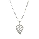 Sterling Silver Wire Heart Pendant, 18
