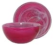 Colorful Recycled Art Glass Medium Raspberry Red Salad Bowl 7"D, 3.25"H - Set / 2