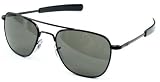 American Optical Flight Gear Original Pilot Sunglass, 57-mm Black Frame with Bayonet Temples, True Color Grey Glass Lens