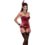 Sexy Raspberry Bustier Lingerie - 5 Piece Set