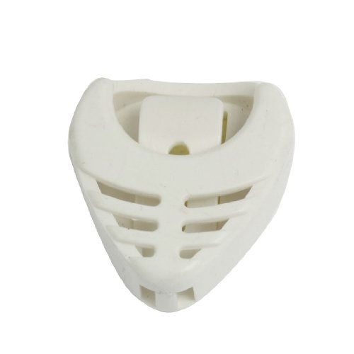 White Plastic Heart Shape Guitar Pick Holder Case Box