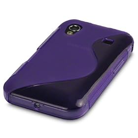 SAMSUNG GALAXY ACE S5830 PURPLE "S" CURVE GEL SKIN CASE / COVER PART OF THE QUBITS ACCESSORIES RANGE