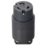 明工社 接地2P 20A引掛コネクターボデー 20A 125V (黒) (L5-20R 準拠)
