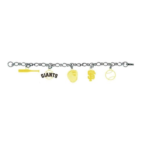 San Francisco Giants 5-Charm Bracelet baseball bat, team logos, glove, base