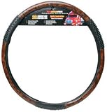 Roadpro 20 Comfort Grip Steering Wheel Cover Black Wood Grain Massage - Roadpro RPSW-4006