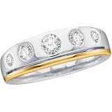 14K Two Tone Gold Diamond Bridal Duo Ring