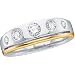 14K Two Tone Gold Diamond Bridal Duo Ring