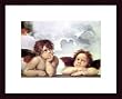 Art Poster Wood Framed Print - Heads of Two Angels - Artist: Sanzio Raffaello- Poster Size: 11 X 15