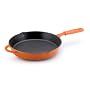 Rachael Ray 12-Inch Cast Iron Skillet with Silicone Grip Handles, Orange with Matte Black Interior