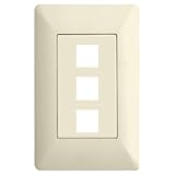 On-Q/Legrand 3 Port AnyPort Designer Wall Plate, Light Almond