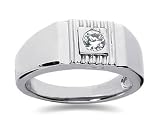 0.25 CTW Men's Diamond Ring in 14K White Gold