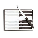 R H. Forschner by Victorinox 6-Piece 4-1/2-Inch Wavy Edge Steak Knife Set, Black Polypropylene Handles