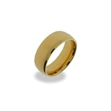 Eve's Addiction 18K Gold Plated 7mm Stainless Steel Comfort Fit Band