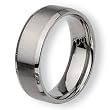 Beveled Edge Brushed and Polished Flat Stainless Steel Ring (8.0 mm) - Sizes 6-13