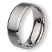 Beveled Edge Brushed & Polished Flat Stainless Steel Ring (8.0 mm) - Sizes 6-13