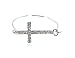 JOTW 2 Pieces of Silvertone Iced Out Cross Bangle Bracelet (F-244)