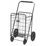 Super Shopping Cart - Folding Grocery Cart - Black (Black) (41.75"h x 24"w x 21"d (cart size))