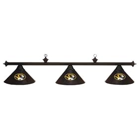 Missouri Mizzou Tigers 3pc BLACK METAL SHADE POOL TABLE LIGHT LAMP
