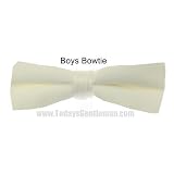 Solid White Boys Kids Bowtie Bow Tie Pretied Banded