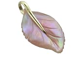 Pink Mother Of Pearl Sole Leaf Pendant, 14k Gold