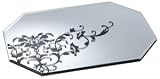 Fifth Avenue Crystal Victoria Black Glass Mirror Placemats, Set of 2
