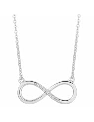 Sterling Silver 0.035ct Diamond Infinity Necklace (H-I, I2-I3)