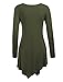 Made By Johnny MBJ WT737 Womens Long Sleeve Handkerchief Tunic M Olive