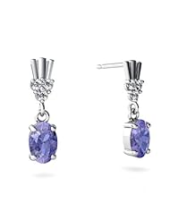 Genuine Tanzanite 14kt White Gold Dangle Drop Earrings