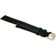 Black Leather Alligator Grain Watch Band Long 18mm New