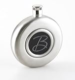 PERSONALIZED Engraved 5 Oz MANHATTAN Round LIQUOR FLASK Monogram Stainless Steel