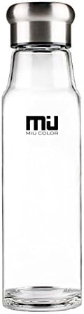 MIU COLOR® Stylish Portable Handmade Crystal Glass Water Bottle with Nylon Sleeve (18.5 Ounces, Designed in Switzerland)
