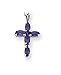 14k White Gold Amethyst Cross Pendant title=