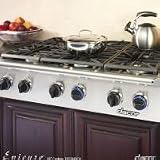 Dacor Epicure Series EG366SCH 36 Slide-in Gas Rangetop with 6 Sealed Burners, Continuous Grates, Illumina Burner Controls and Stainless Steel Finish with Chrome Trim