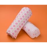 GIRLDotsMuslinSwaddlingBlankets-2pack,100%cotton