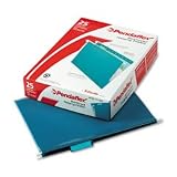Pendaflex 415215TEA Hanging Folder, Reinforced w/Infopocket, Teal, 1/5 Tab, Letter, 25/box