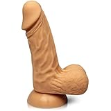 Seductive Silicone White 5'' Realistic Dildo with Balls - 100% Pure Medical Grade Silicone Beginner Lifelike Dong with Suction Cup - Luxurious and Body Safe Penis Shaped Sex Toy