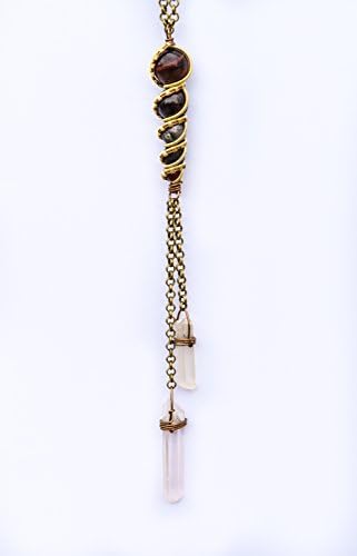 Crystal healing wire-wrapped stone totem pendant necklace -- Kali Ma