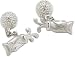 Golf Ball & Bag with Clubs Silver Cufflinks with Presentation Box