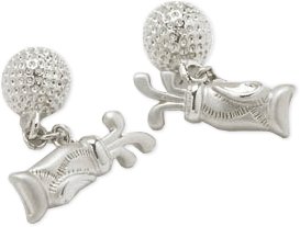 Golf Ball & Bag with Clubs Silver Cufflinks with Presentation Box