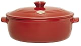 Emile Henry Flame Top 6-1/3-Quart Oval Oven, Red