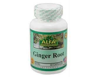Alfa Vitamins Ginger Root 550 mg 60 caps Fights Nausea Vomiting Digestive Aid