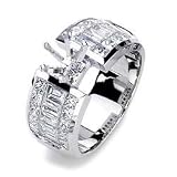 Piera 14k White Gold Diamond Ring (20 Princesses=1.12 10 Baguettes=1.05)