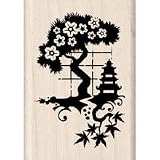 Inkadinkado Rubber Stamp Wood Handle -  Asian Garden (99610)