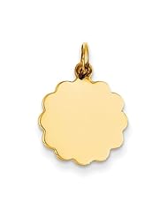 14k .013 Gauge Engravable Scalloped Disc Charm
